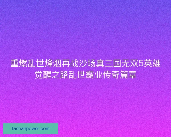 重燃乱世烽烟再战沙场真三国无双5英雄觉醒之路乱世霸业传奇篇章 重燃乱世烽烟再战沙场真三国无双5英雄觉醒之路乱世霸业传奇篇章